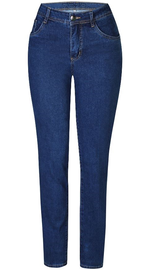 Ze-Ze Shape 2 Jeans, lige ben, fuld længde, medium blå